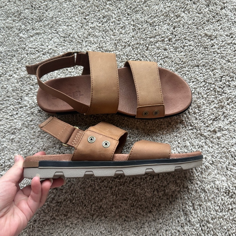 Sorel Tan Leather Sandals